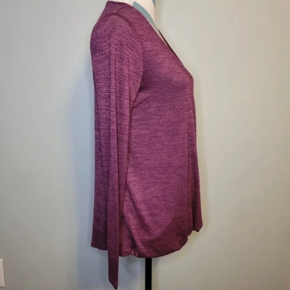 GAP Ruby Wine Long Sleeve Surplice Cross Knit Top - Picture 4 of 9